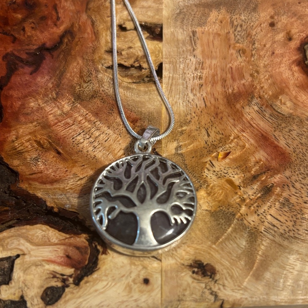 Sterling Silver Tree of Life Pendant Necklace - Silver